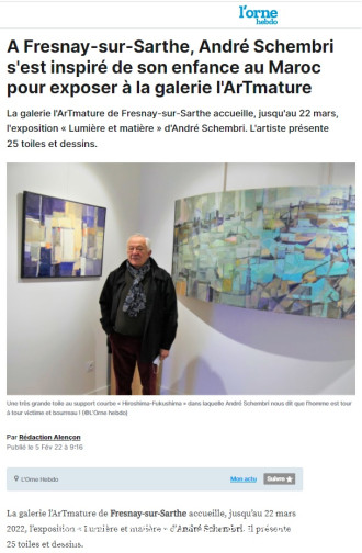 A Fresnay-sur-Sarthe, André Schembri s'est inspiré de son enfance au Maroc pour exposer à la galerie l'ArTmature A Fresnay-sur-Sarthe, André Schembri s'est inspiré de son enfance au Maroc pour exposer à la galerie l'ArTmature de Orne Hebdo