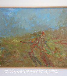 Ainsi marchait la chance aveugle - Peinture de André Voisin