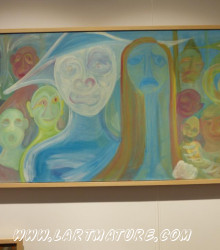Ceux du cirque - Peinture de André Voisin