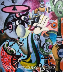 H2O de Dady Nkanga Yafu H2O - Peinture de Dady Nkanga Yafu