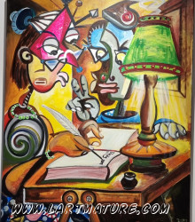 L'écrivain public de Dady Nkanga Yafu L'écrivain public - Peinture de Dady Nkanga Yafu