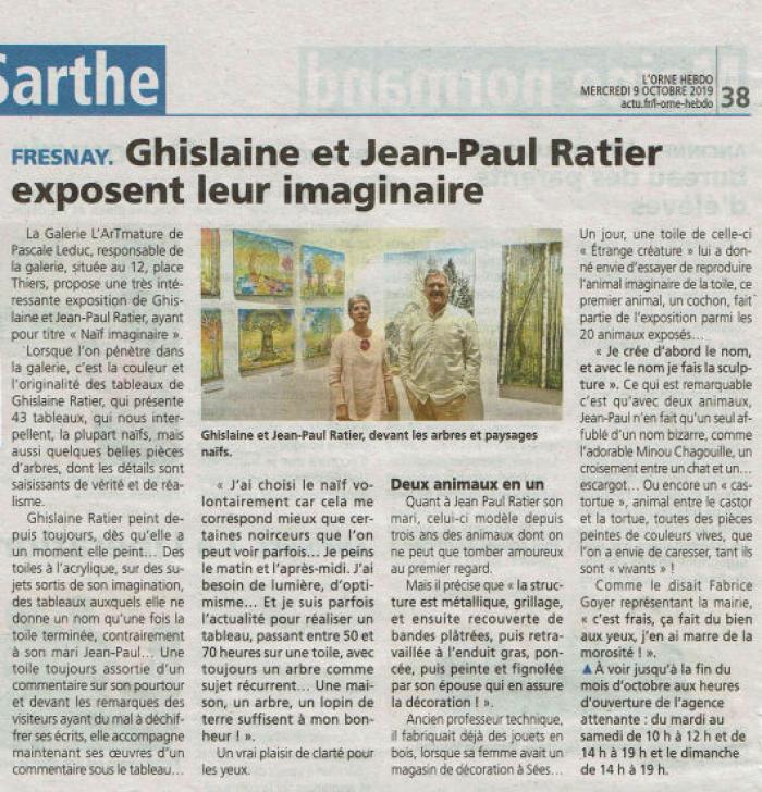 Fresnay, Gislaine et Jean-Paul Ratier exposent leurs imaginaires de Orne Hebdo