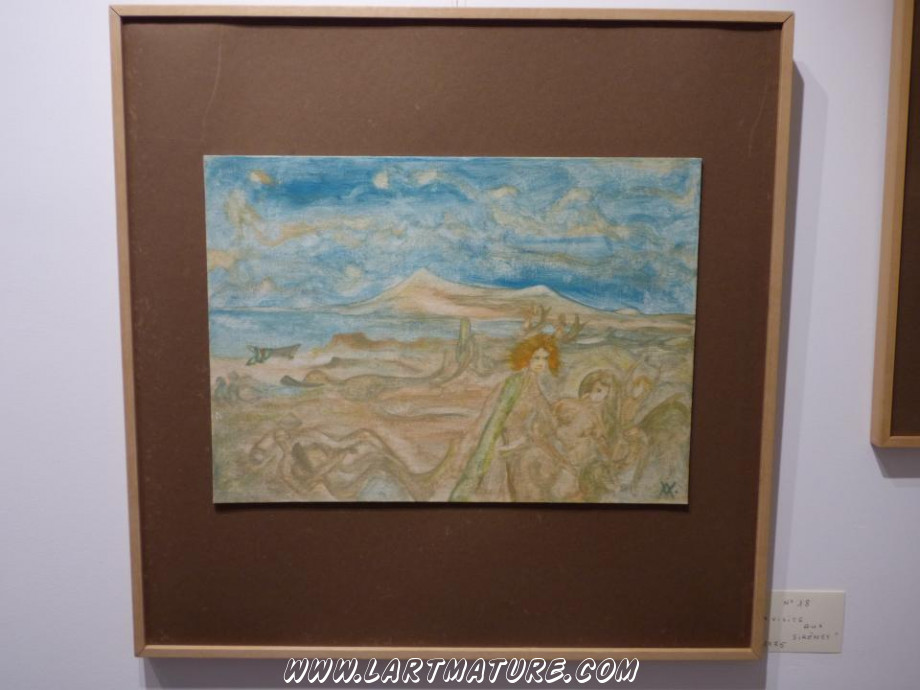 La visite aux sirènes - Peinture de André Voisin