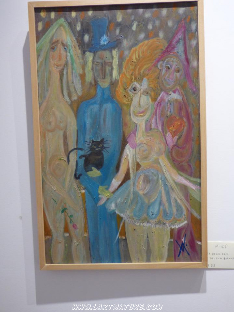 Les derniers saltimbanques - Peinture de André Voisin