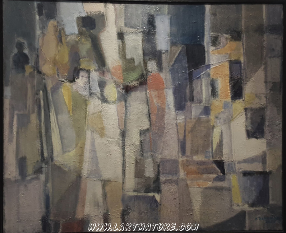 Jour de marché - Peinture de André Schembri