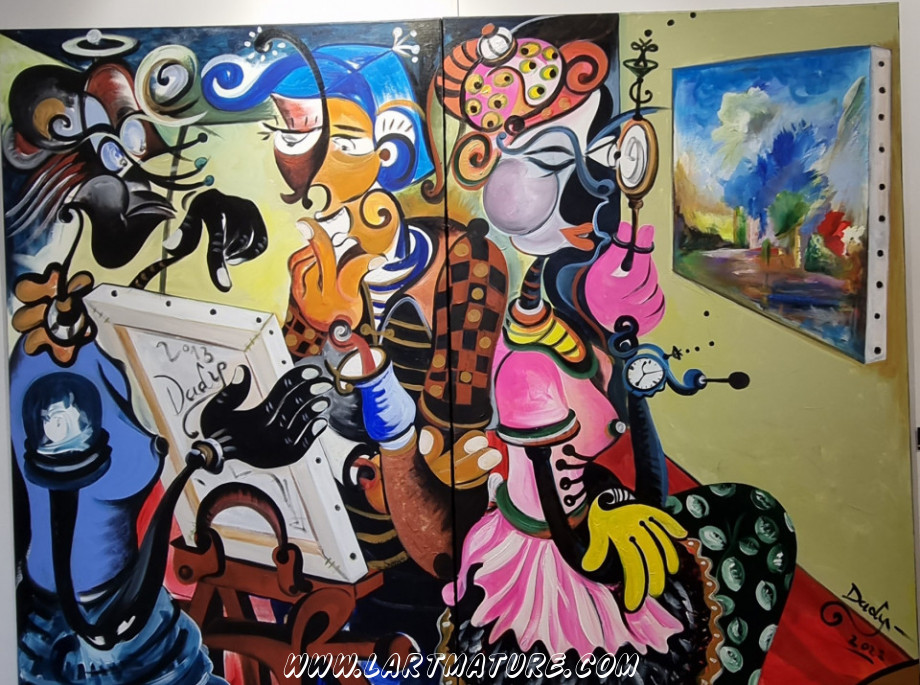 Les Commissaires priseurs de Dady Nkanga Yafu Les Commissaires priseurs - Peinture de Dady Nkanga Yafu
