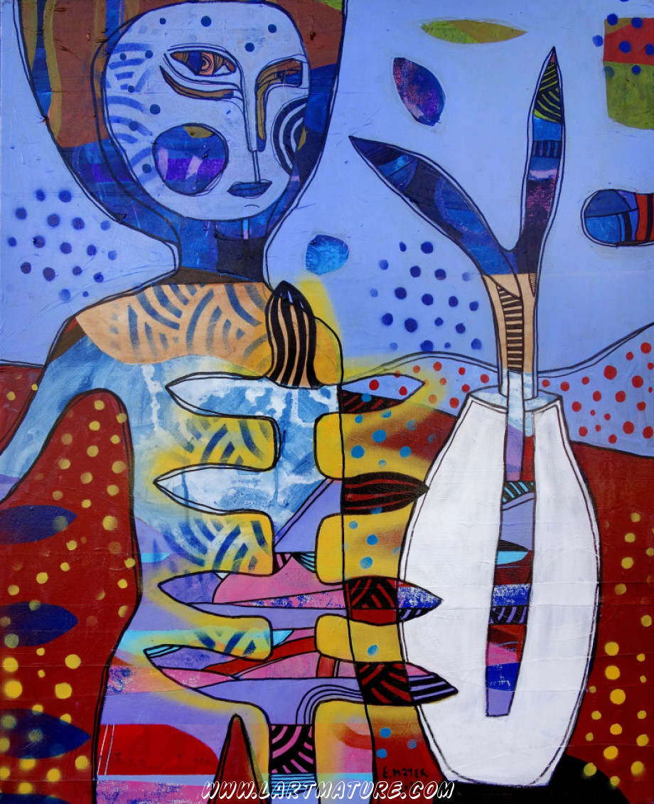 Le vase - Dessin, Peinture de Eric Meyer