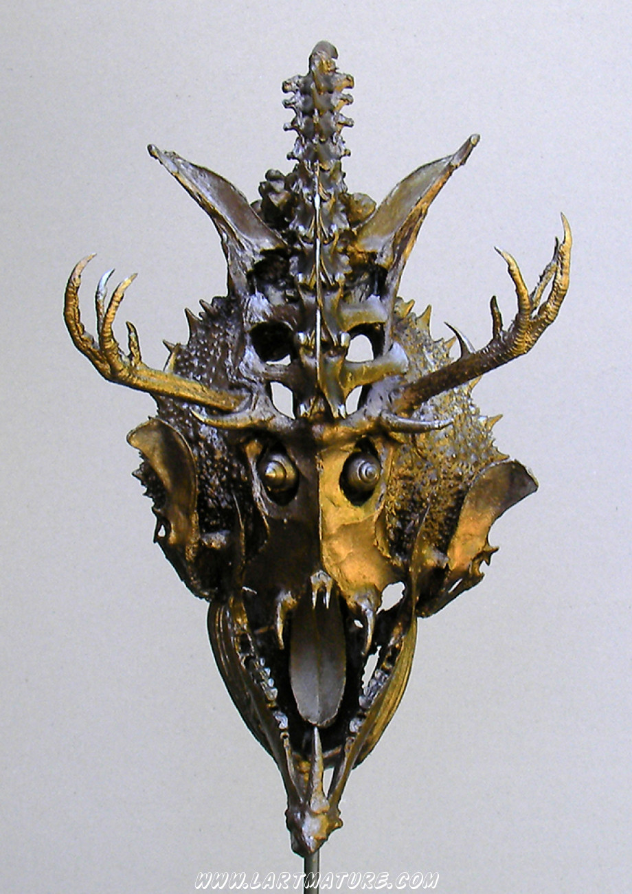 Masque Guerrier 2 de Jean-Paul Minster Masque Guerrier 2 - -Assemblage de Jean-Paul Minster